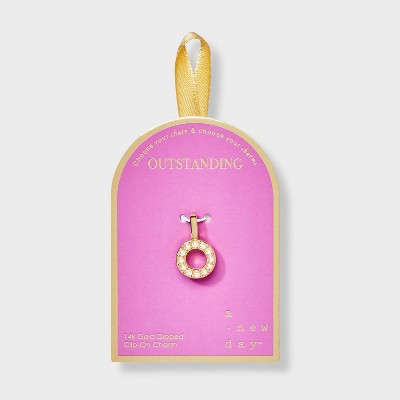 14K Gold Dipped Pearl Letter Charm - A New Day™ Gold