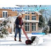Snow Shovel Pusher for Driveway,Heavy Duty 2-Wheel Snow Shovel with Double Rod,29" Angled Blade Efficient Metal Snow Removal,Snow Plow for Sidewalk - 2 of 4