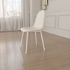 Kumasinova Dining Chairs Set of 4,Beige Linen Upholstered Kitchen Chairs with White Metal Legs,Padded Seating,Modern Chairs for Kitchen,Dining Room - 4 of 4