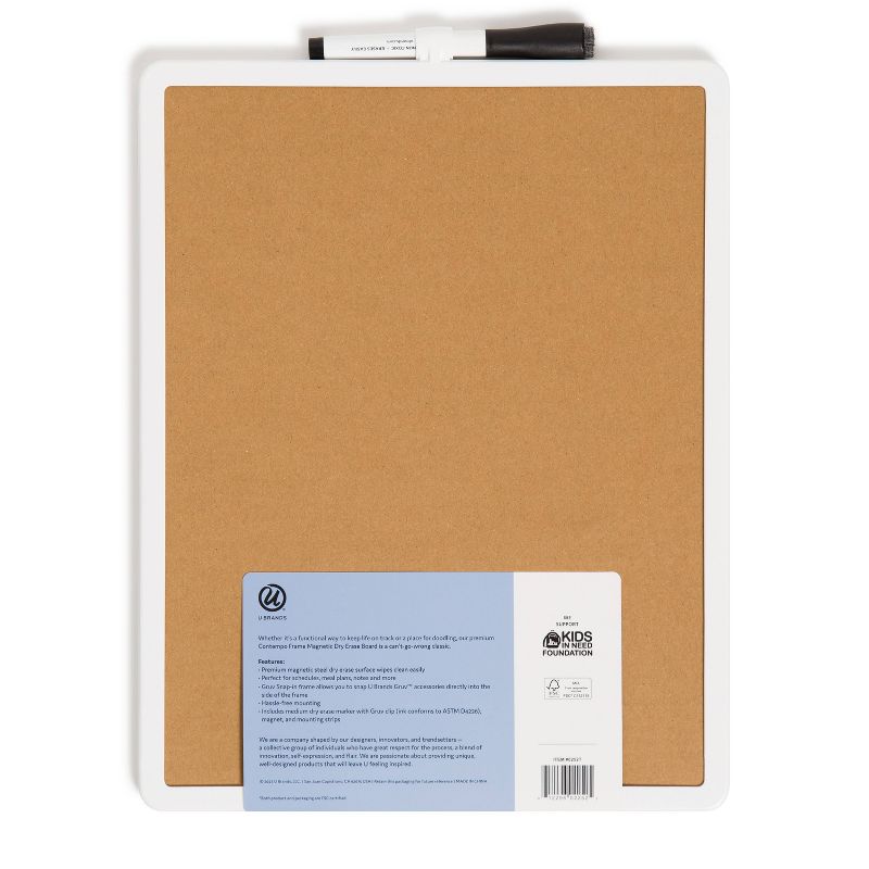 U Brands 11&#34;x14&#34; Contempo Magnetic Dry Erase Board - White, 6 of 8