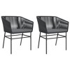 vidaXL Garden Chair Black PE rattan Standard UV-resistant materials - 2 of 4