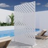 SpassWay 47" x 72" White Metal Garden Trellis Privacy Screen Indoor Outdoor Room Divider Lattice Panel - 2 of 4