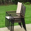 Captiva Designs 9pc Outdoor Dining Set with Rectangle Table and Beige Aluminium Textilene Chairs - 3 of 4