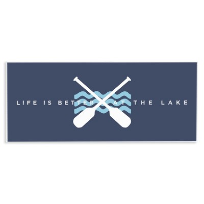Stupell Industries Better At Lake with Crossed Oars, 17" x 7"