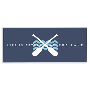Stupell Industries Better At Lake with Crossed Oars, 17" x 7" - 1 of 4