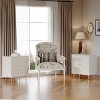 Garvee 3 Drawer Dresser for Bedroom, Modern Dresser Organizer with Storage Drawers, Wooden Chests of Drawers for Bedroom, Entryway, Hallway, White - 2 of 4