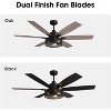 Siljoy 60 Inch Ceiling Fans with Lights and Remote Control, Farmhouse Ceiling Fan for Bedroom Living Room Black - 3 of 4