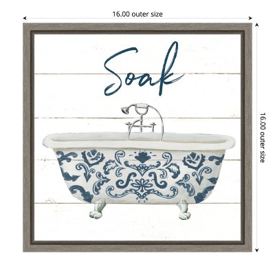 Rustic Blue and White Clawfoot Bathtub Canvas Print