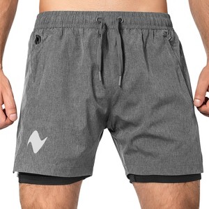 Zilpu Men's Quick Dry Athletic Performance Shorts wi/Zipper Pocket (5 inch) - 1 of 4