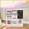 Pretend Play Kitchen, Kids Kitchen Playset with Play Phone, Chalkboard, Towel Rack & Ice Maker for 3-8 Years Pink - 3 of 4