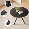 FONTOI End Tables, 47" Round Wooden Side Table with Non-slip Foot Pads, Couch Side Table for Bedroom Living Room, Black, 47.2"*29.5"*47.2" - 4 of 4