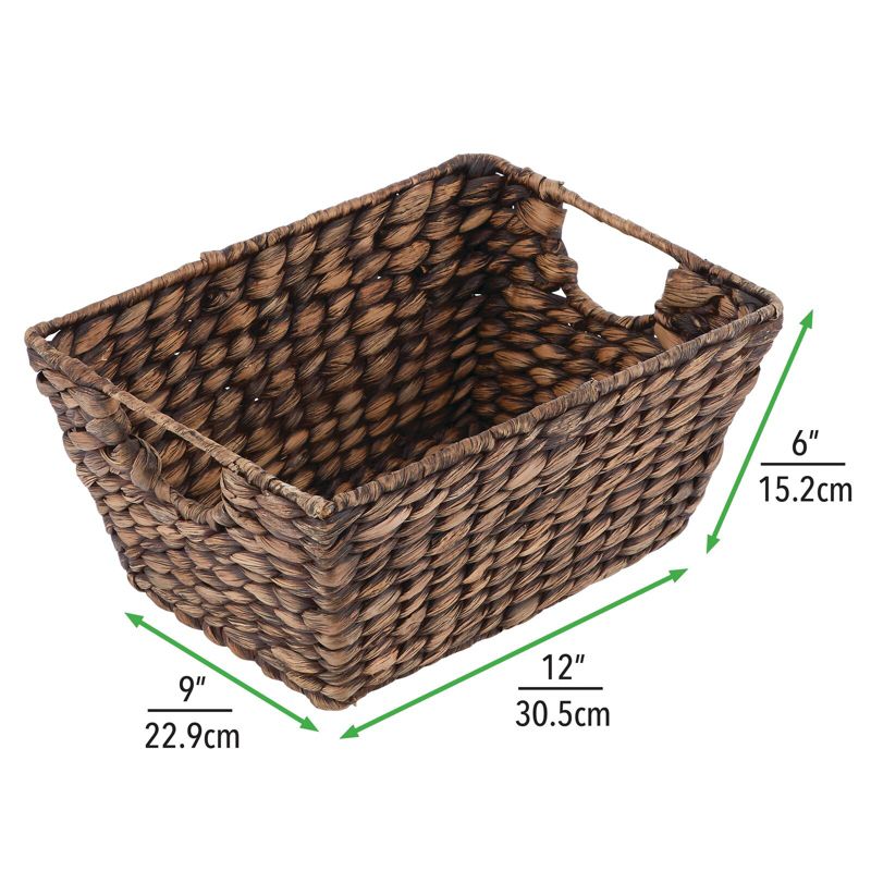 mDesign Woven Hyacinth Nesting Kitchen Storage Basket Bins, 4 Pack, 4 of 9