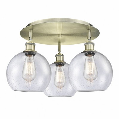 Athens - 3 Light Flush Mount In Industrial Style-10.5 Inches Tall and 19.75 Inches Wide