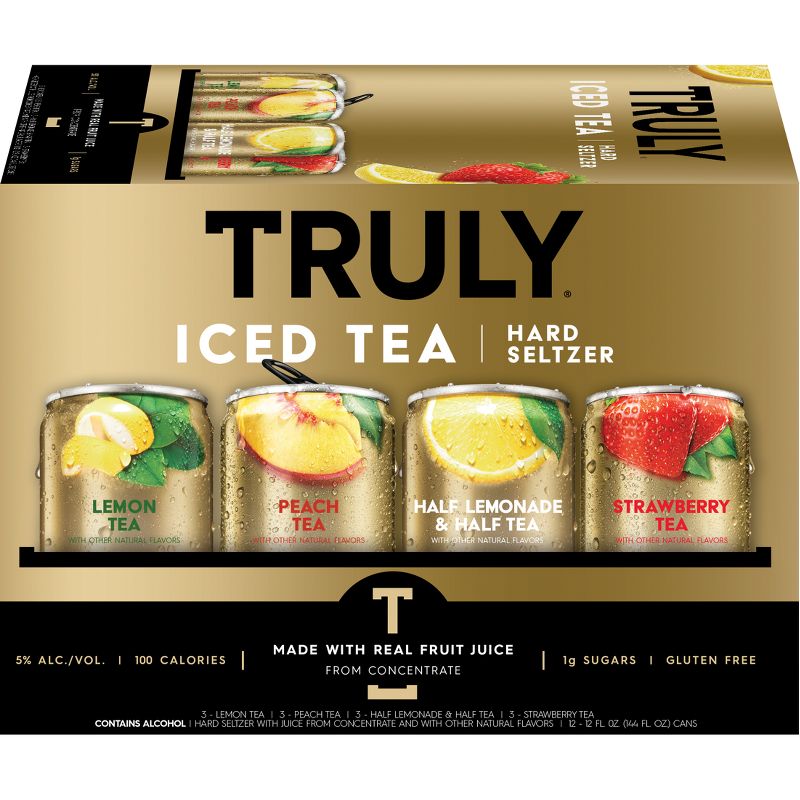 Truly Hard Seltzer Iced Tea Variety Mix Pack - 12pk/12 fl oz Slim Cans, 4 of 8