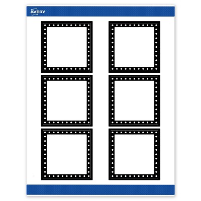 Avery 3" x 3" Labels, Black and White Polka Dots, 60 ct