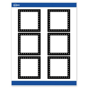 Avery 3" x 3" Labels, Black and White Polka Dots, 60 ct - 1 of 4