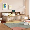Twin XL Size Wood Floor Bed with Storage Cabinets and USB Ports - 3 of 4