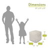 Majestic Home Goods,Cube Pouf Charlie Beige - 2 of 4