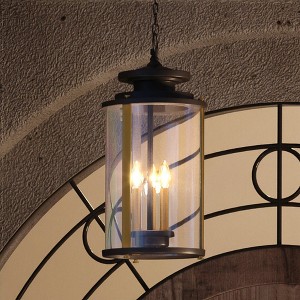 Urban Ambiance Luxury Rustic Outdoor Pendant Light,  20.25"H x 9.875"W,  Olde Bronze Finish, UHP1124 - 1 of 4