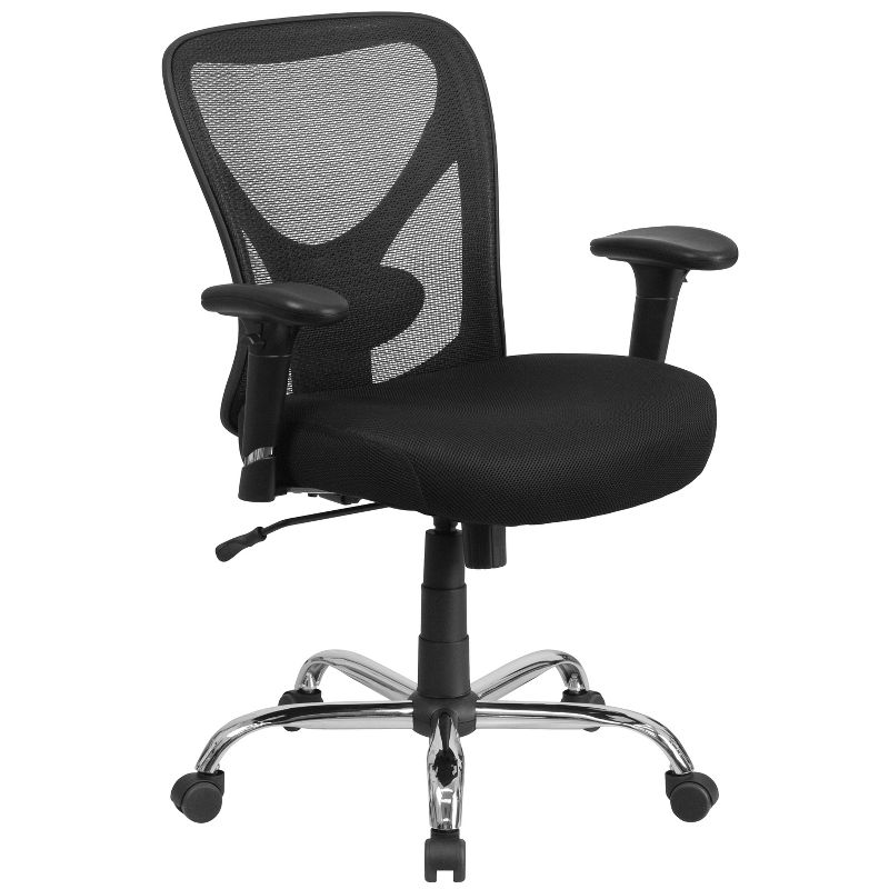Emma and Oliver 400 lb. Big & Tall Black Mesh Height Adjustable Back Ergonomic Office Chair, 1 of 11