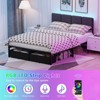 Furnulem Full Size Bed Frame with Headboard,Upholstered Bed Full with LED Light - 2 of 4