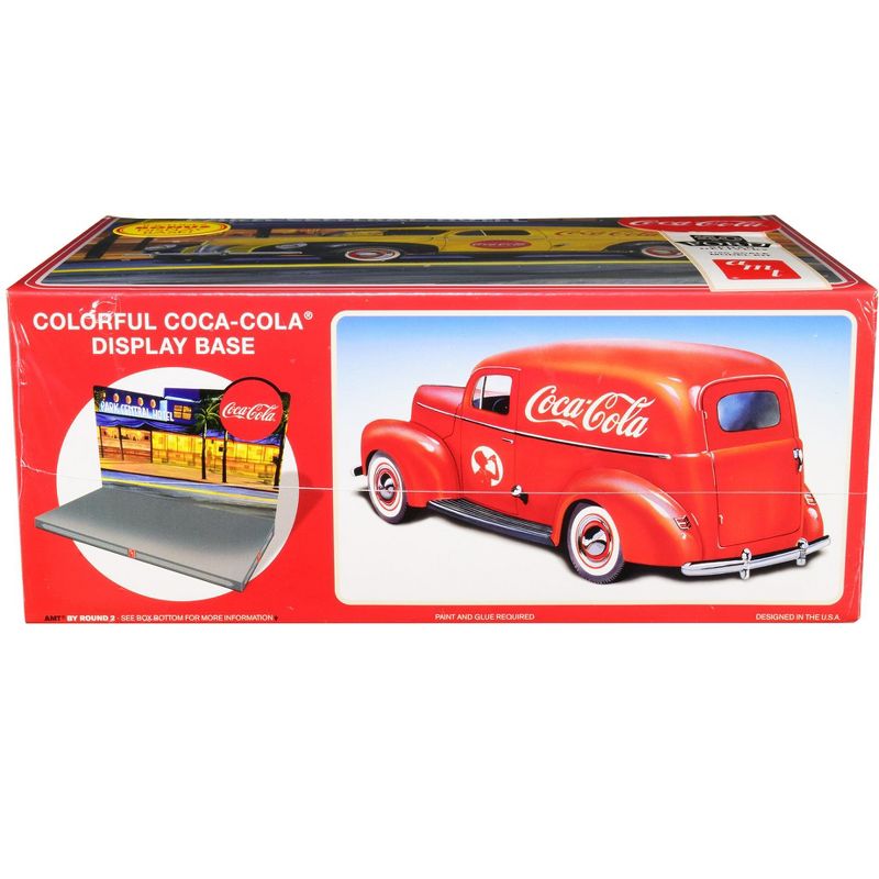 Skill 3 Model Kit 1940 Ford Sedan Delivery Van "Coca-Cola" with Display Base 1/25 Scale Model by AMT, 3 of 5