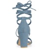 Allegra K Women's Back to College Open Toe Lace Up Chunky High Heels Strappy Sandals - 3 of 4