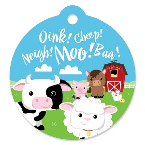 Big Dot of Happiness Farm Animals - Baby Shower or Birthday Party Favor Gift Tags (Set of 20) - 1 of 4