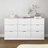 63'' Wooden 9-Drawer Dresser with Large Deep Drawers and Multi-purpose and Modern Design and Wavy Drawer Panels - 3 of 4