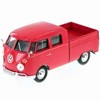 Volkswagen Type 2 (T1) Double Cab Pickup Truck Wax Red 1/24 Diecast Model Car by Motormax - 2 of 3