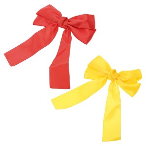 Unique Bargains Solid Bow Ribbon Duckbill Hair Clips 2 Pcs - 1 of 4