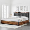Bed Frame, Storage Headboard,Platform Metal Bed Frame with 4 Storage Drawers, No Box Spring Needed, Noise Free, Vintage Brown, Easy Assembly - 3 of 4