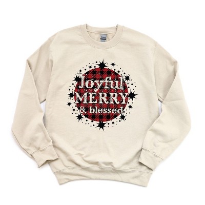 Simply Sage Market Women's Graphic Sweatshirt Joyful Merry and Blessed