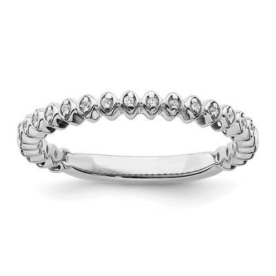 Black Bow Jewelry 2.25mm 14k White Gold 1/20 Ctw Diamond Stackable Band