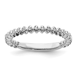 Black Bow Jewelry 2.25mm 14k White Gold 1/20 Ctw Diamond Stackable Band - 1 of 4
