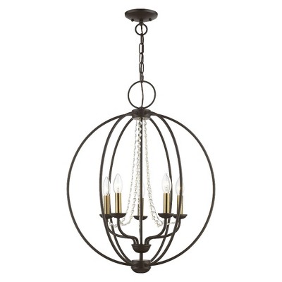 Livex Lighting Arabella 5 - Light Chandelier in  Bronze/Antique Brass