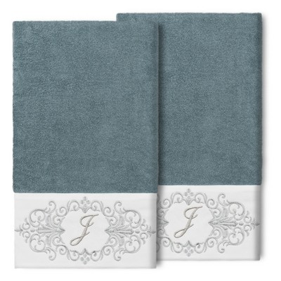 Linum Home Textiles 100% Turkish Cotton MONICA 2PC Embellished Bath Towel Set