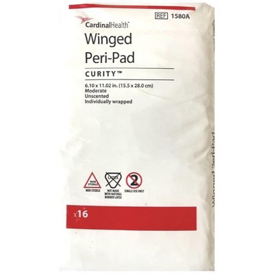 Image of Cardinal Winged Peri-Pad Post-Partum, Super Absorbency, 16 Count, 12 Packs, 192 Total