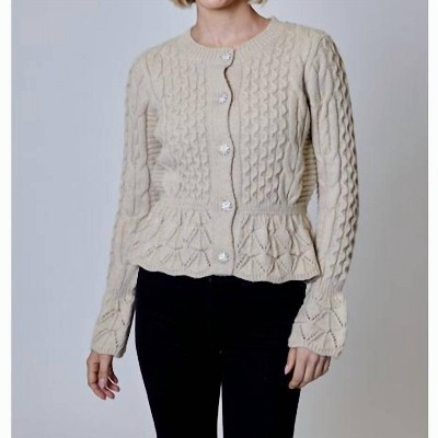 Women's Cable-Knit Crewneck Cardigan - DESIGN HISTORY