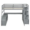 Full Size Loft Bed with 7 Drawers, 2 Shelves and Desk - 3 of 4