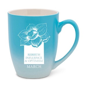 Elanze Designs Rebirth Influence And Optimism March Two Toned Ombre Matte Teal and White 12 ounce Ceramic Stoneware Coffee Cup Mug - 1 of 4