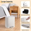 Stainless Steel Trash Can White, Small Trash Bin with Lid, Inner Bucket and Step Pedal, Quiet Soft Close and Stays Open, Garbage Can - 3 of 4