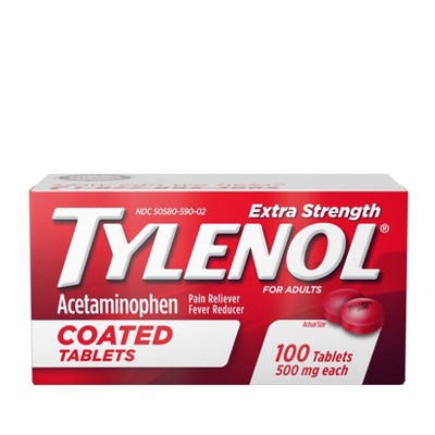 Tylenol Extra Strength Coated Tablets - Acetaminophen - 100ct