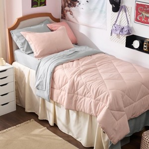 Bedsure Comforter Set – Bed in a Bag with Contrast Color Solid Design, Soft All-Season Bedding Set - 1 of 4