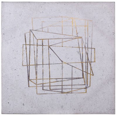Tangled II Painted Abstract Print on Stretched Canvas Blue - StyleCraft: Contemporary Art for Living Room, 36x36 Size