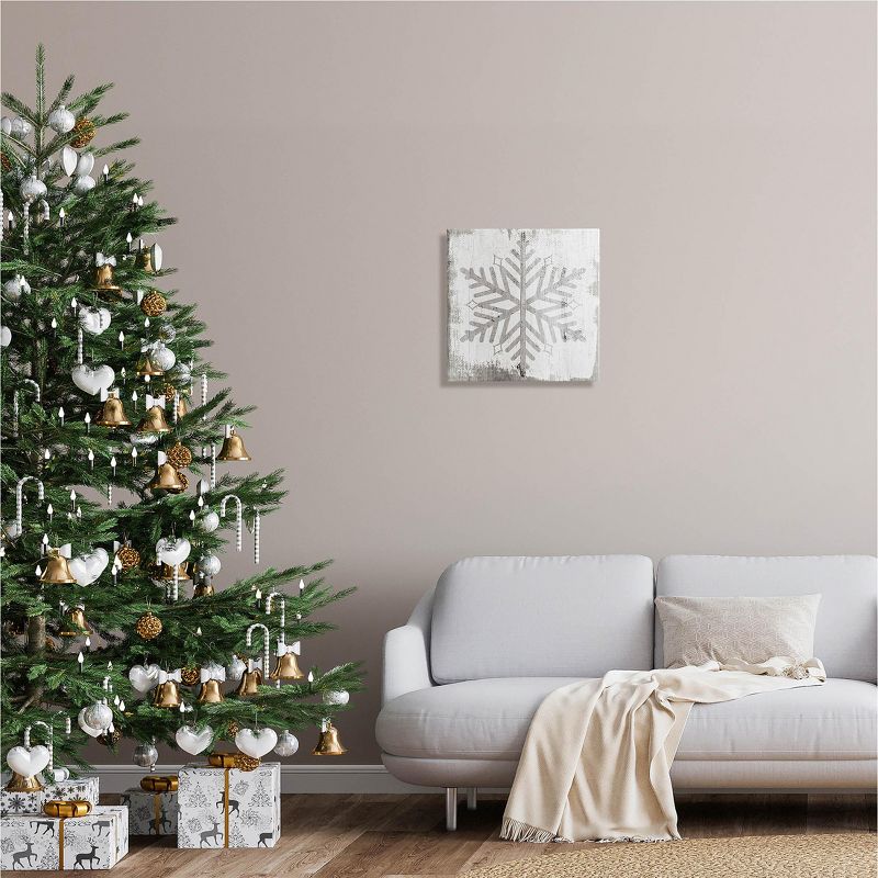 Stupell Industries Winter Nature Snowflake Shape Canvas Wall Art, 3 of 6