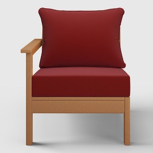 WestinTrends  Avalon Outdoor Patio HDPE Left Arm Facing Sectional Corner Club Chair with Patio Cushions - 1 of 4