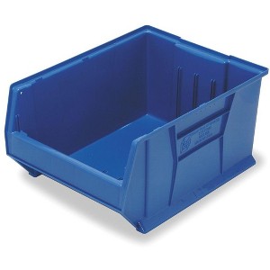 Quantum Storage Systems Hulk 36"Container, 35-7/8"L X 16-1/2"W X 17-1/2"H, Stackable, Polypropylene, Blue, Made In Usa - 1 of 2