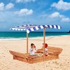 VYNXARIA Kids Sandbox with Adjustable Cover, 46'' Wooden Sand Box with 2 Foldable Bench Seats, Outdoor Sandpit for Backyard Play - 2 of 4