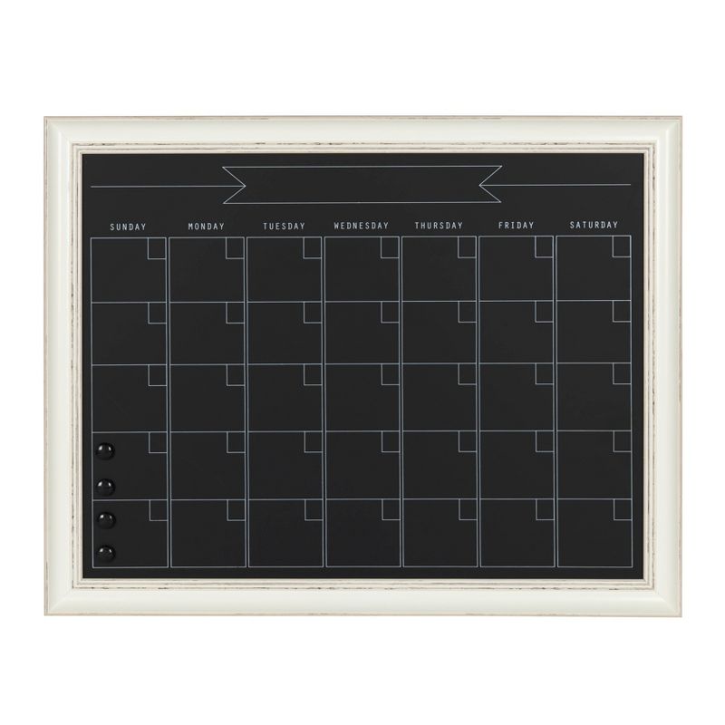 28.88&#34; x 1.11&#34; Macon Framed Magnetic Chalkboard Monthly Calendar White - Kate and Laurel, 1 of 7